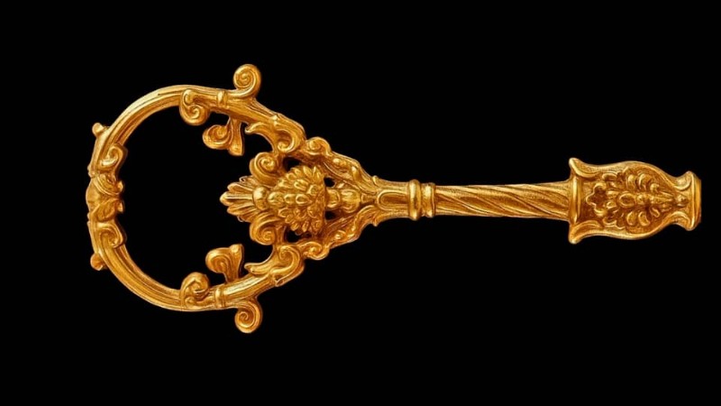 دسته سینی فرشته تک برنجی کد دسته سینی فرشته کد2777 - محصول